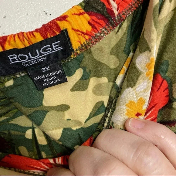 Rouge Collection 3X Hawaiian print strapless jumper EUC - Picture 5 of 5